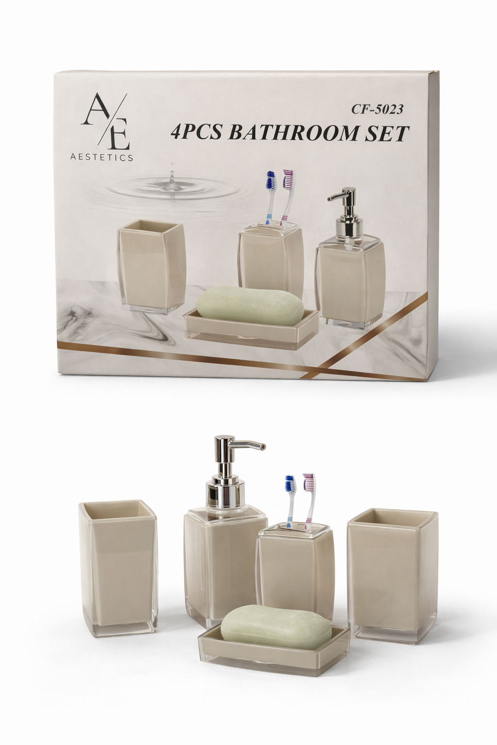 Bad Accessoire Set beige