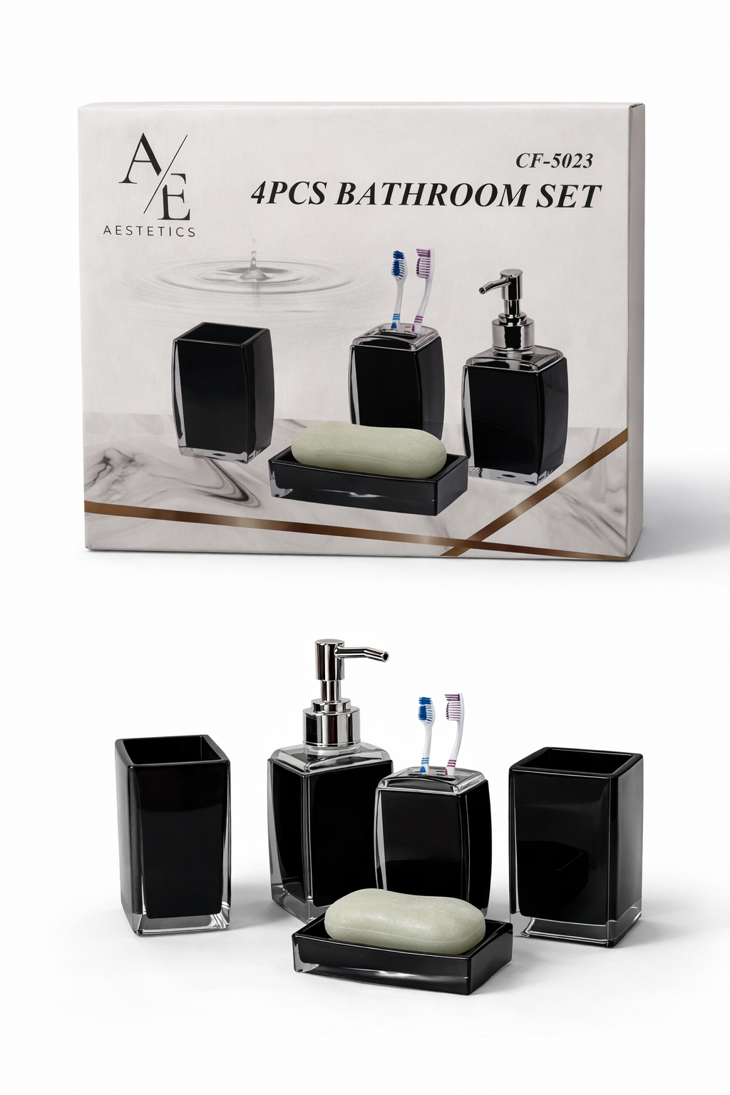 Bad Accessoire Set schwarz