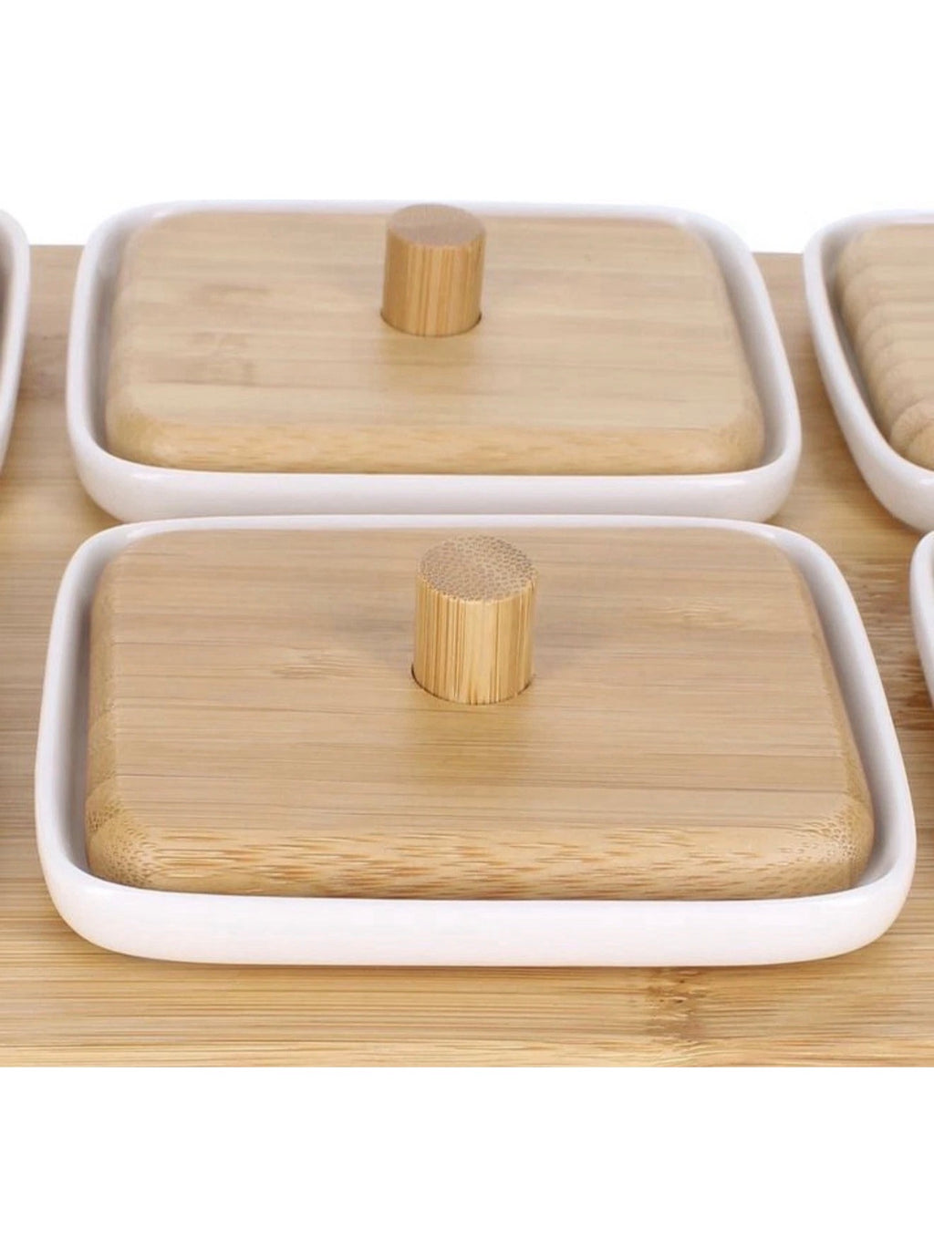 Bambus  Snackschalen mit Tablett